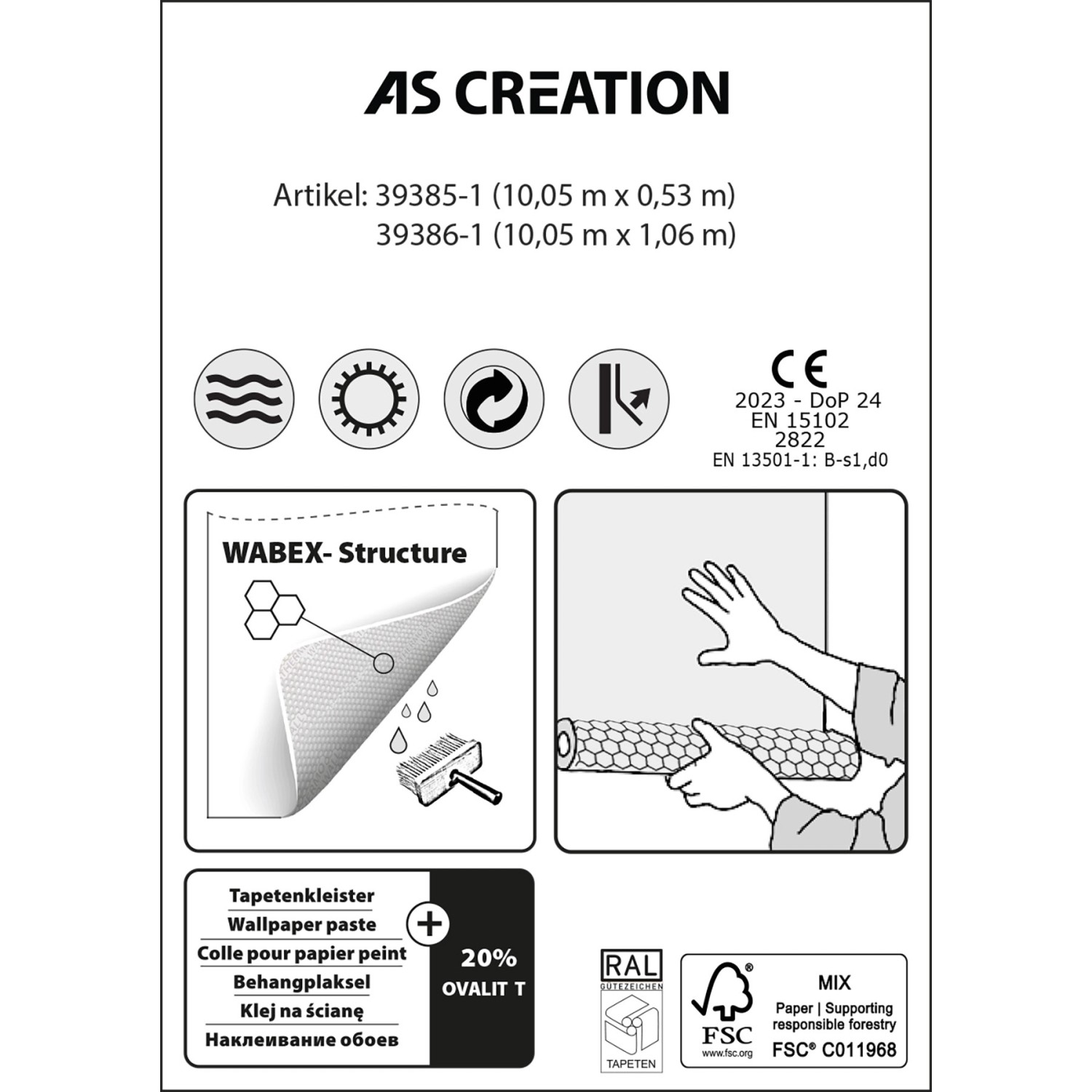 Symbolbild AS-Creation Thermowall Vliestapete: Eigenschaften wie Struktur, Verarbeitung, Zertifikate.