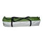 Verpackte Leco Zeltplane 430x370 cm in Grün-Weiß mit Tragetasche.