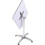 Quadratischer, weißer Gartentisch 60x60 cm mit Aluminiumgestell von Garden Pleasure.