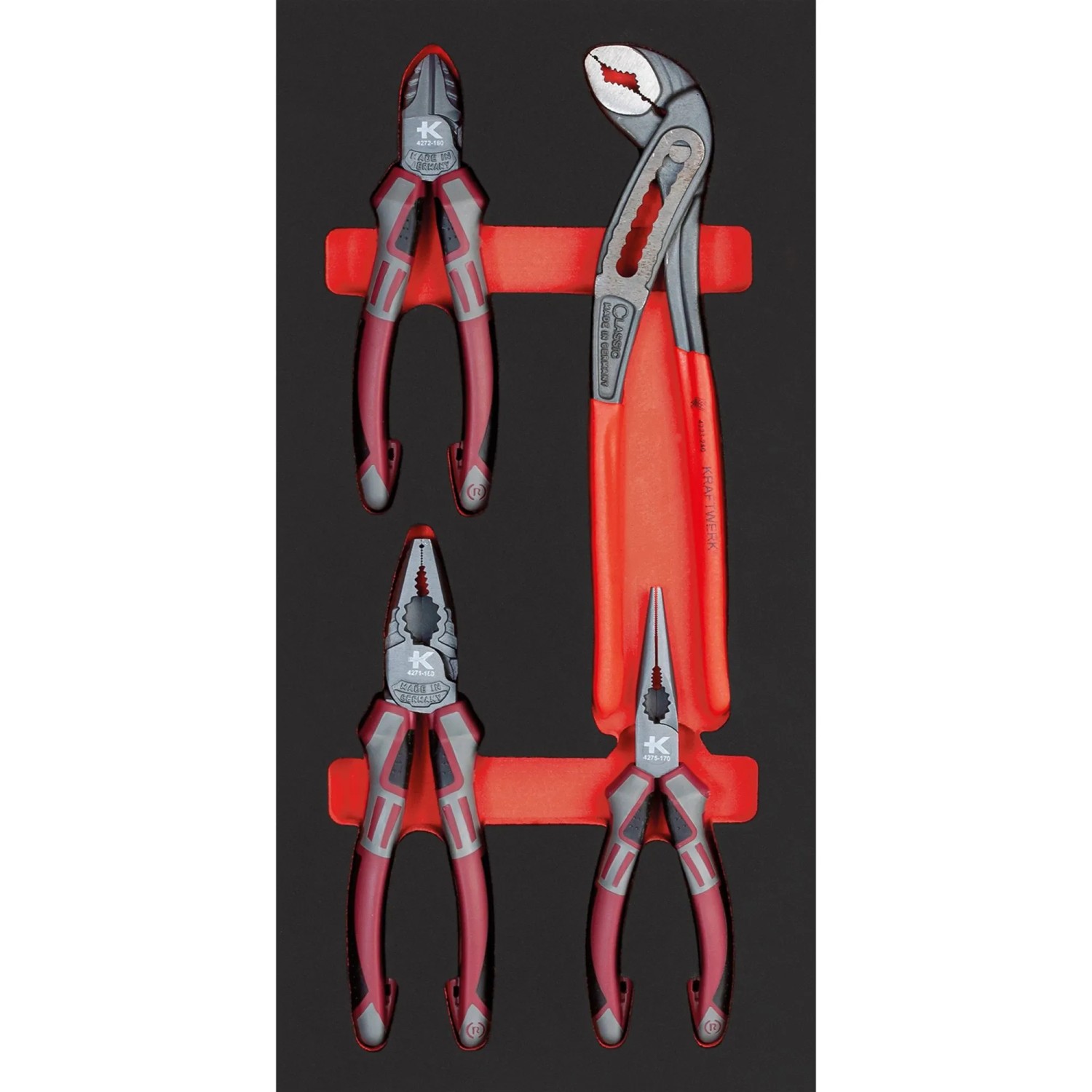 Kraftwerk Werkzeug-Set Zangen 20 cm x 40 cm 4-tlg.
