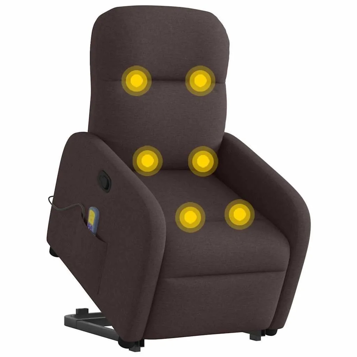 vidaXL Massagesessel mit Aufstehhilfe Dunkelbraun Stoff 3302987 günstig online kaufen