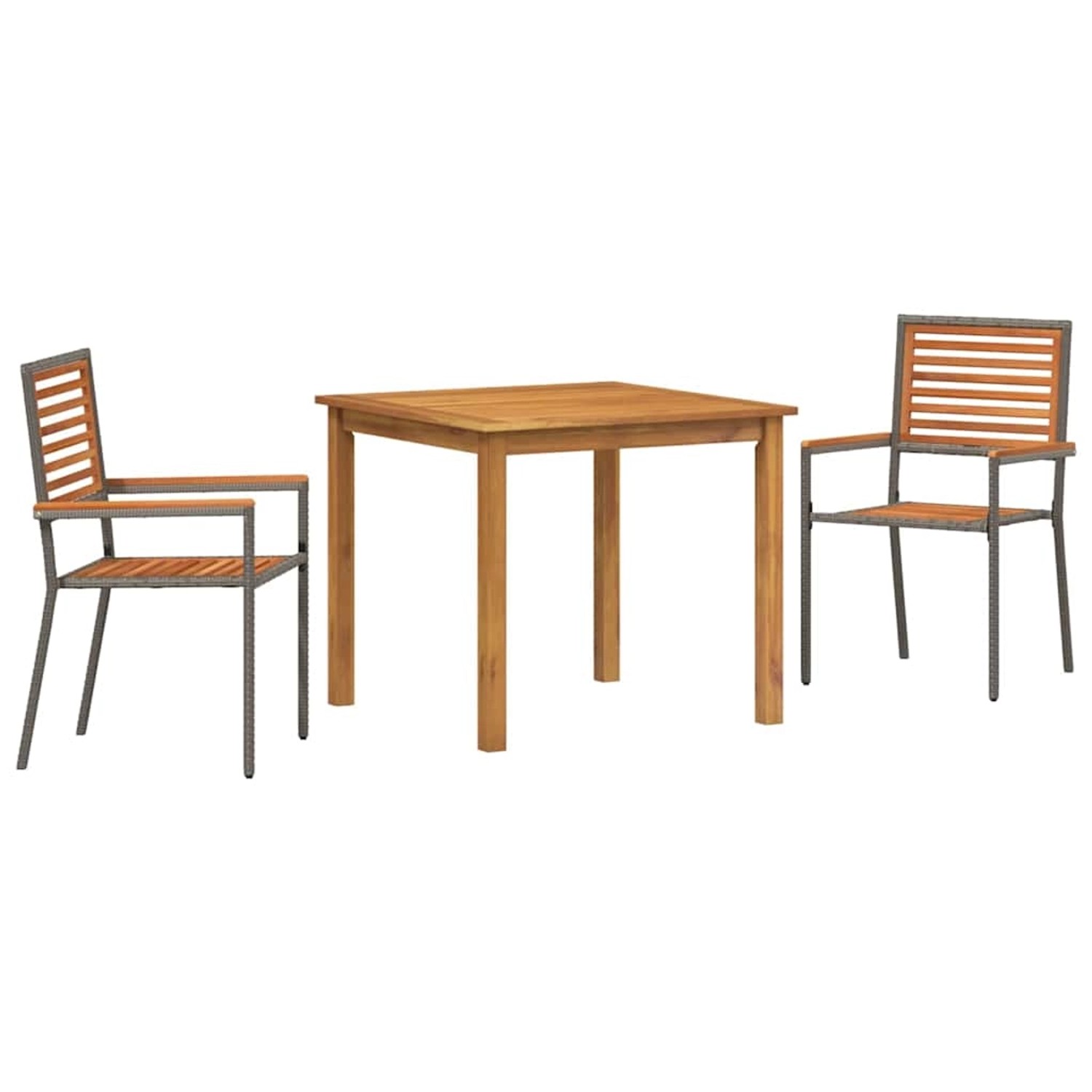vidaXL Garten Essgruppe 3-Tlg Grau Poly Rattan 3365512 günstig online kaufen