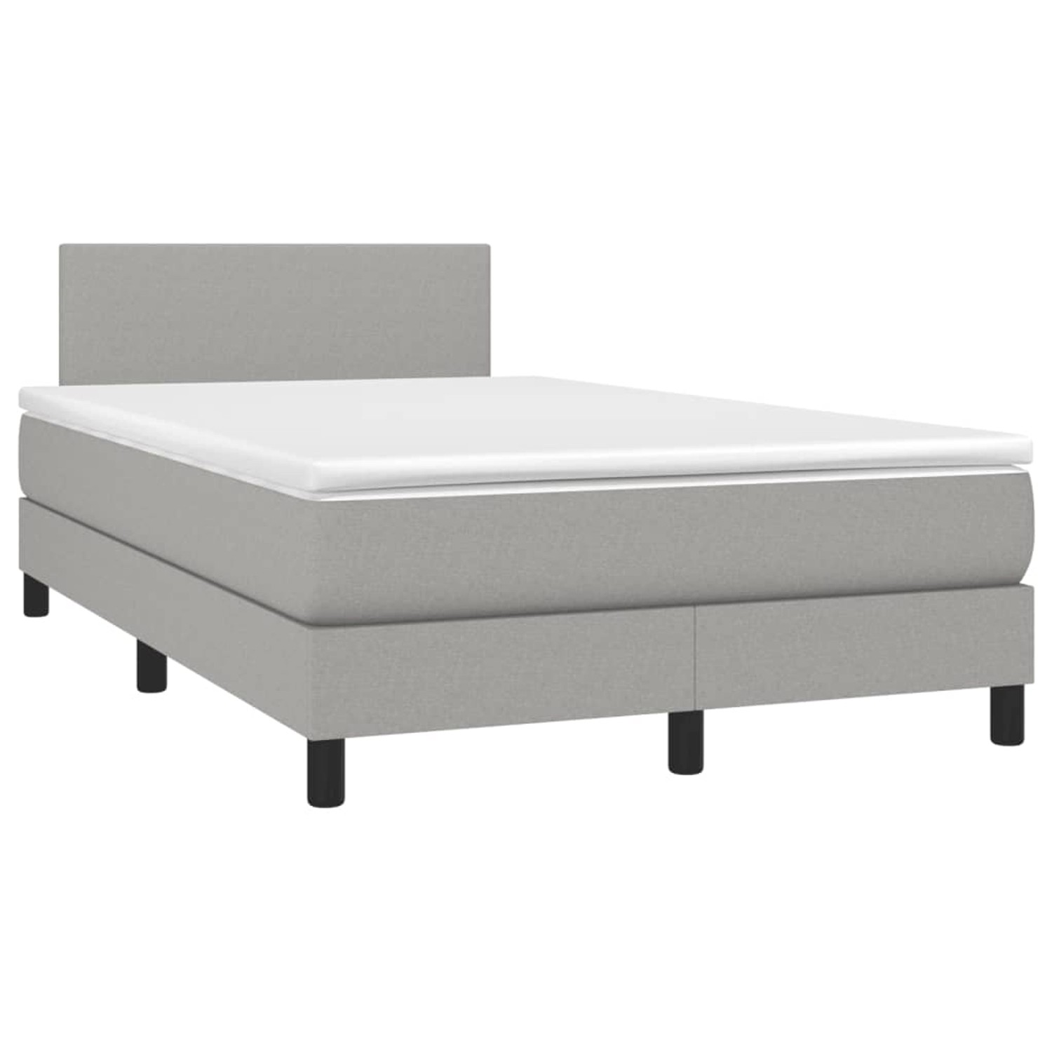 vidaXL Boxspringbett mit Matratze & LED Hellgrau 120x190 cm Stoff 3270025 günstig online kaufen