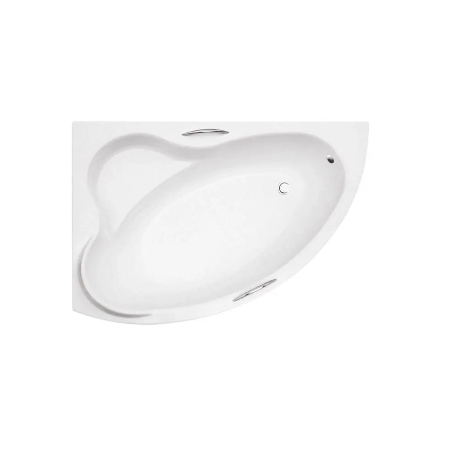Bad Land Eckbadewanne 160x100 Links mit Acrylschürze und Handgriffen inkl. Ablauf & Füße
