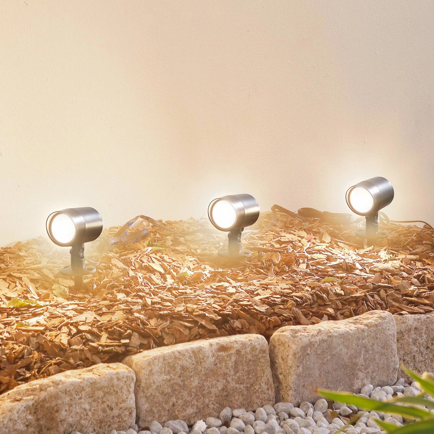 Lindby 3er Set LED Smart Home Wegbeleuchtung Garten Nycta 10020192 Dimmbar Modern in Schwarz 3-flammig_2