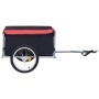 DELUKE Fahrrad Lastenanhänger, schwarz-rot, bis 65kg, klappbar. Ideal für Transporte.