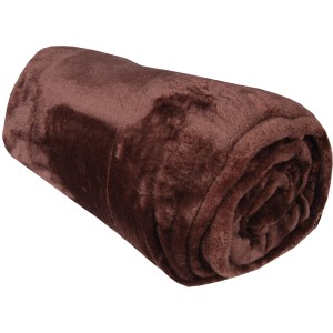 Gerollte, braune Bestlivings Kuscheldecke Celina (150x200 cm) aus weichem Polyester.