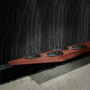 Illustration: Aufgetragenen MEM Dickbeschichtung (12 l) zum Abdichten einer Kellerwand.