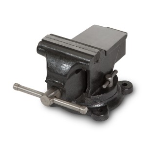 EBERTH Schraubstock aus Gusseisen, drehbar mit Amboss und 85mm Spannweite.