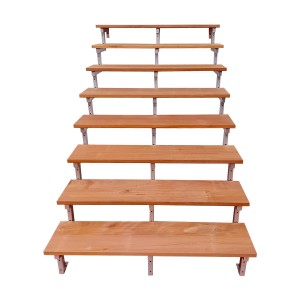 Vinuovo Gartentreppe Stahl Bali mit 8 Bankirai Hartholzstufen, 160cm breit.