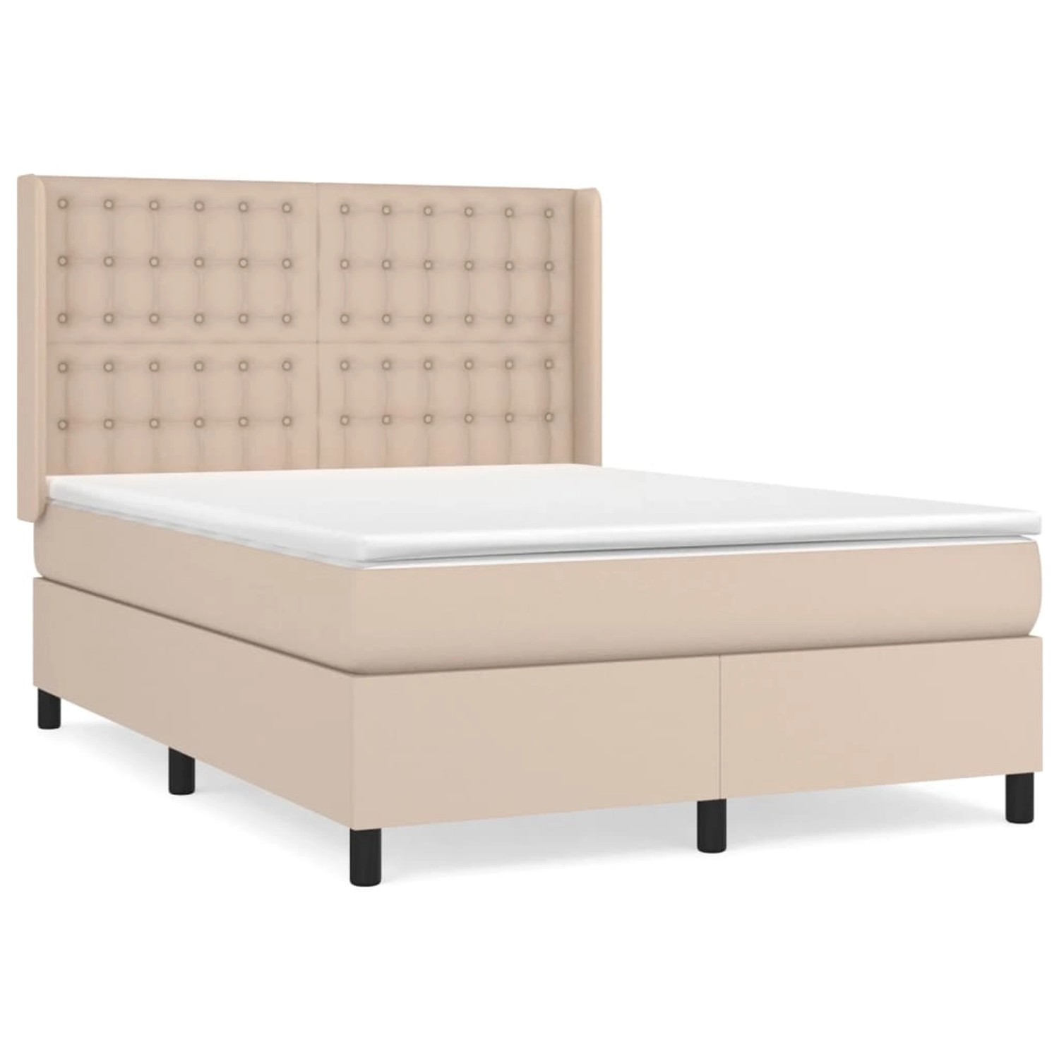 vidaXL Boxspringbett Matratze Cappuccino-Braun 140x190cm Kunstleder1466326 günstig online kaufen