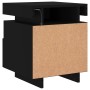 Schwarze vidaXL Nachttische mit LED, 2er-Set, aus Holzwerkstoff, 40x39x48,5 cm.