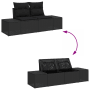 Schwarzes vidaXL Garten-Sofa-Set aus Poly Rattan mit Stauraum, 8-teilig.