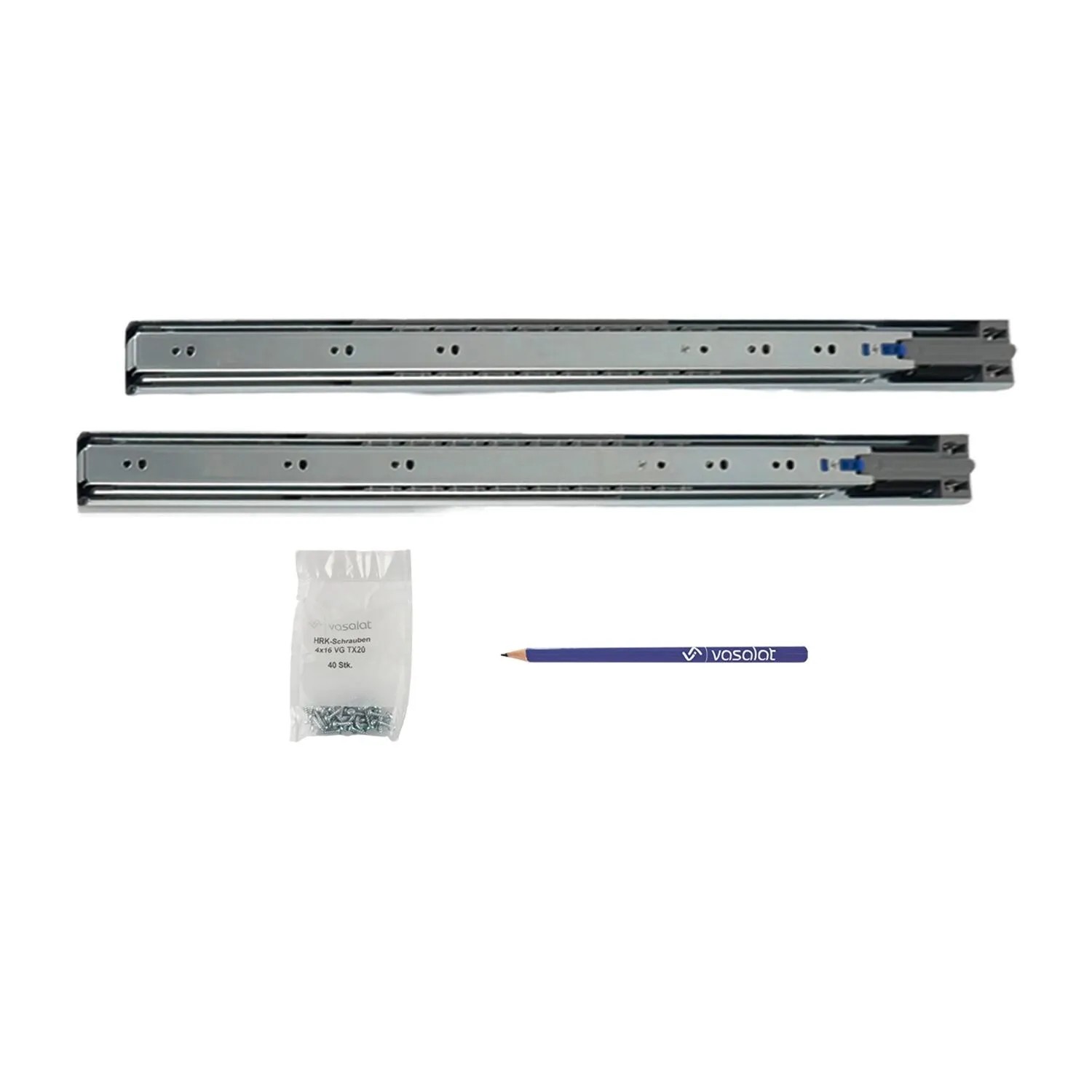 vasalat Kugelauszug 550mm Softclose Kugelführung - Vollauszug mit Dämpfung - 1 Paar