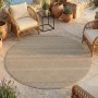 Runder, beiger Ayyildiz Outdoor-Teppich Desert mit Muster, Ø 120 cm.