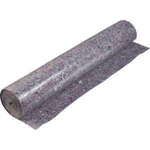 Graues LUX-TOOLS Abdeckvlies 1x25m, wasserundurchlässig & rutschfest, für Renovierung & Umzug.