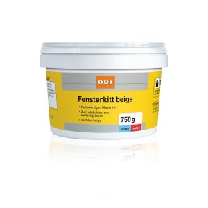 OBI Fensterkitt beige 750g im Topf. Hochwertiger Glaserkitt zum Abdichten von Einfachgläsern innen & außen.