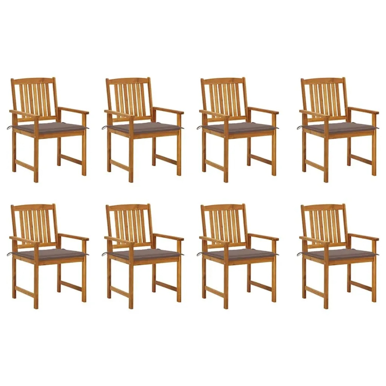 vidaXL Gartenstühle mit Kissen 8 Stk Massivholz Akazie 3078174