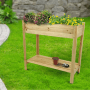 DELUKE Hochbeet Balkon Holz KLEO mit Vlies Handschuhe Pflanzkasten Hoch Blumenkasten aus Tannenholz Kräuterbeet Wetterfest Natur_7