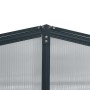 Floraworld Gewächshausaufsatz: Anthrazitfarbener Aluminiumrahmen mit transparenten Twin-Wall Platten, Detailansicht der Ecke.