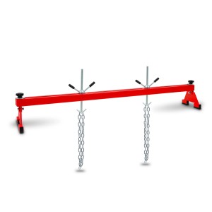 EBERTH Motorbrücke mit 2 Lasthaken, 500 kg Traglast, rot. Motortraverse für Werkstattarbeiten.