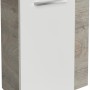 Fackelmann Waschbeckenunterschrank SBC Eiche Natur, 44 cm breit, mit weißer Front und Griff.