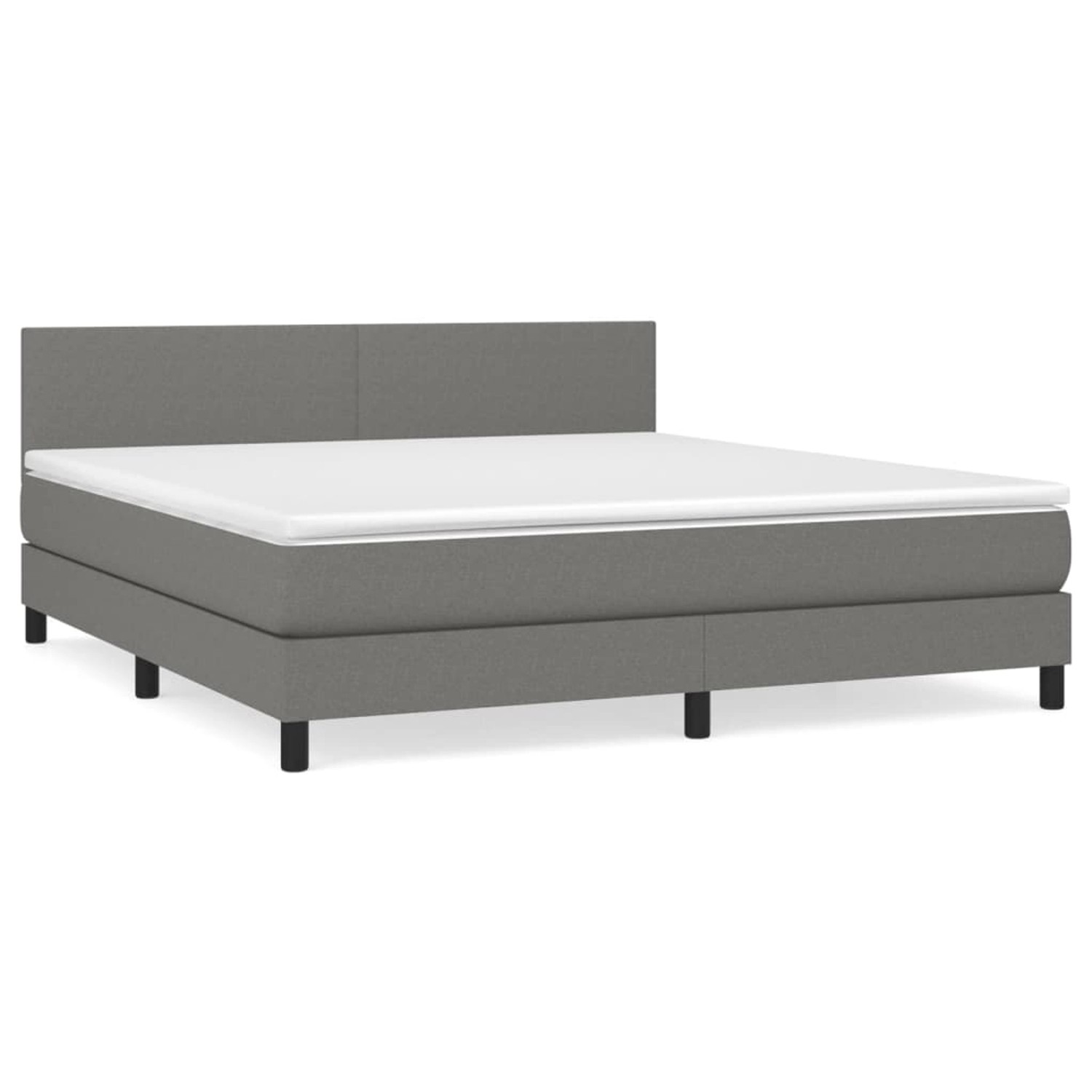 vidaXL Boxspringbett mit Matratze Dunkelgrau 160x200 cm Stoff 3139906 günstig online kaufen