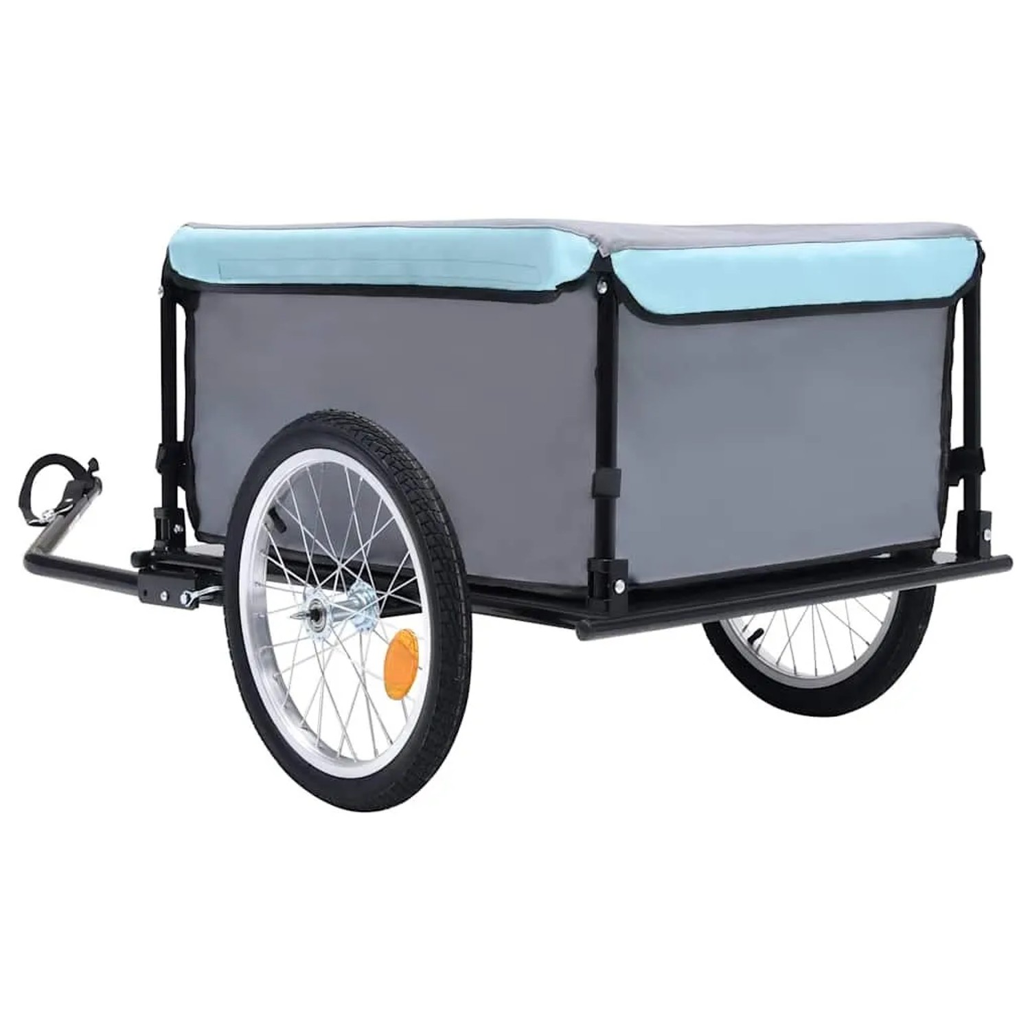 DELUKE Fahrrad Lastenanhänger, schwarz-blau, bis 65kg. Transportanhänger für Fahrräder.