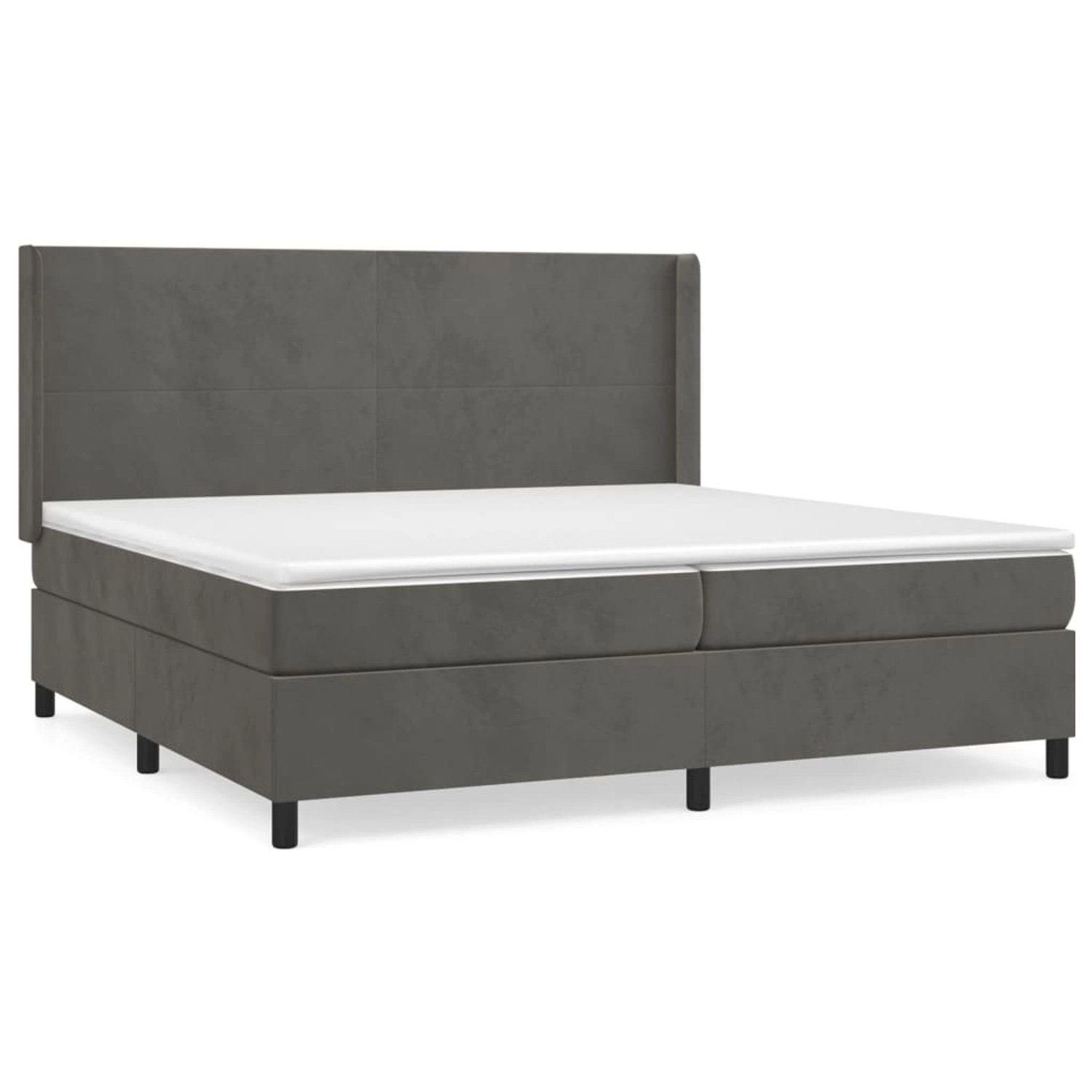 vidaXL Boxspringbett mit Matratze Dunkelgrau 200x200 cm Samt1378553 günstig online kaufen