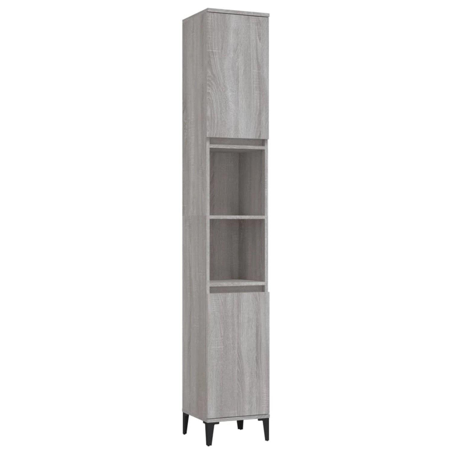 vidaXL Badschrank Grau Sonoma 30x30x190 cm Holzwerkstoff