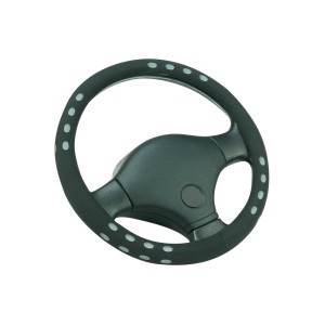 Schwarze OBI Lenkradhülle Soft Silber mit silbernen Punkten für Innenausstattung.