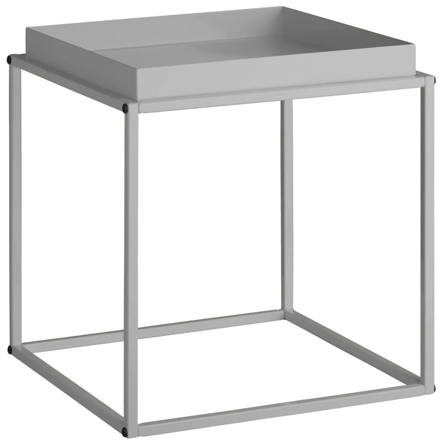 Tectake Beistelltisch Cambridge Stahl Mit Ablage In Tablettform  40 x 40 x 44 cm Grau