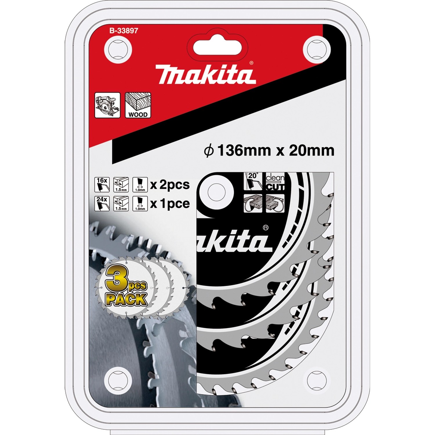 Makita Sägeblatt-Set B-33897 3-teilig