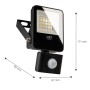 Schwarzer LED's Work Außenstrahler mit Sensor, 10W, 1200lm, 4000K, IP54.