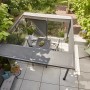 Siena Garden Pergola Schattenmanufaktur, anthrazitfarbenes Aluminiumgestell mit Faltsonnensegel, Aufsicht.