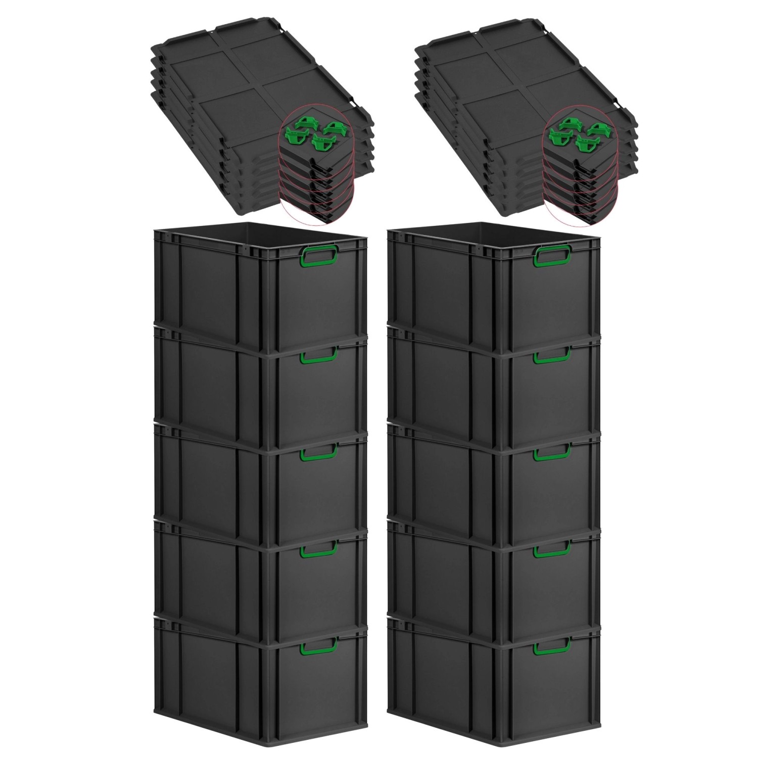 PROREGAL SparSet 10x Eurobox Nextgen Color Mit Auflagedeckel HxBxT 32x40x60 günstig online kaufen