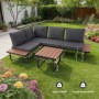 HOMAVO Gartenlounge-Set für 4 Personen mit Couchtisch und wasserfesten Abdeckungen.