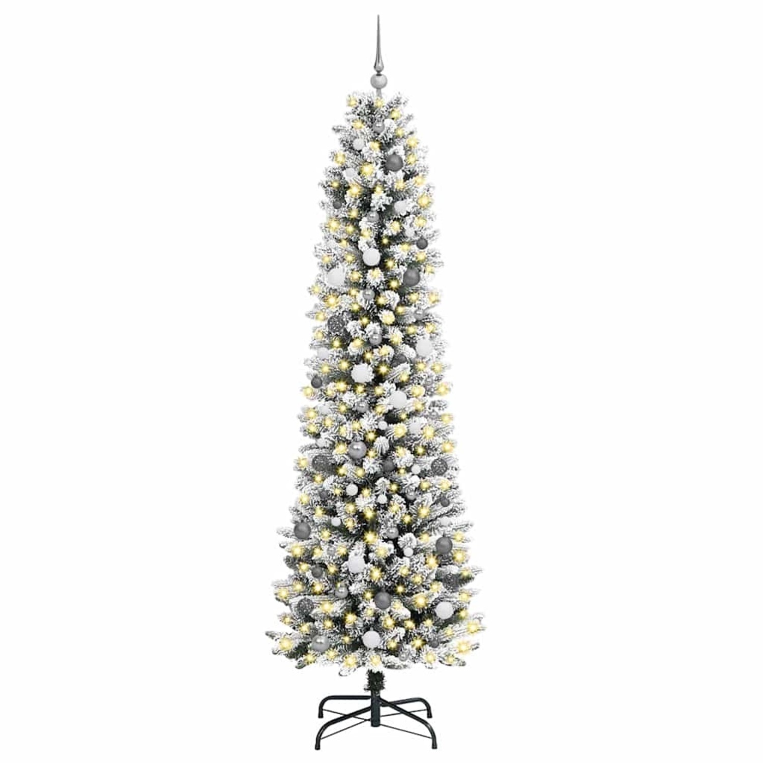vidaXL Künstlicher Weihnachtsbaum mit 300 LEDs mit Ständer Weiß 240 cm 3396128