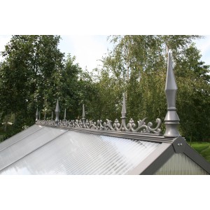 KGT Firstverzierung für Gewächshaus Typ IV, anthrazitgrau, aus Aluminium.