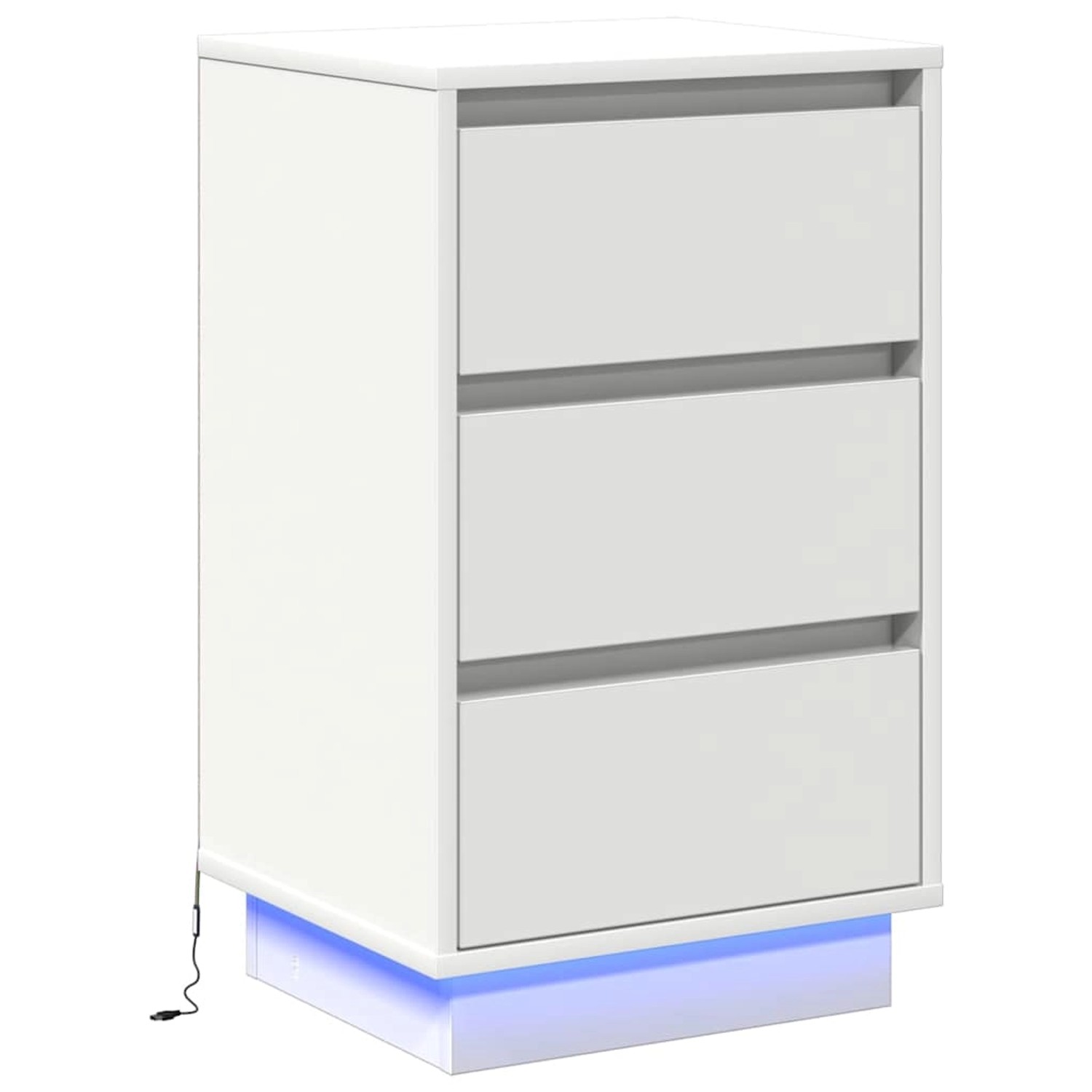 vidaXL Nachttisch mit Schubladen Weiß 39 x 34,5 x 65 cm Holzwerkstoff 86962 günstig online kaufen