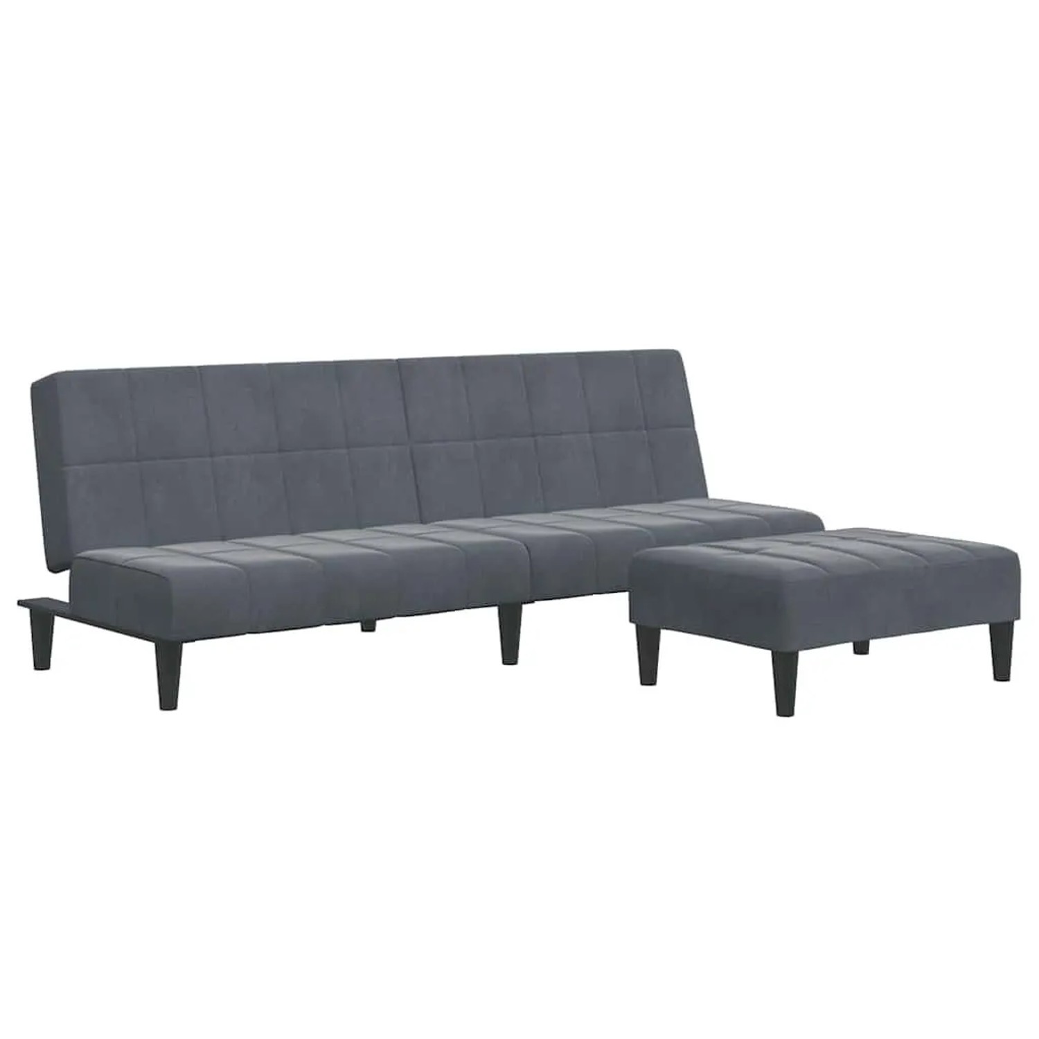 vidaXL Schlafsofa 2-Sitzer mit Fußhocker Dunkelgrau Samt 3258128 günstig online kaufen