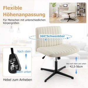 Costway Drehstuhl Ohne Armlehnen Höhenverstellbar Wippfunktion Beige