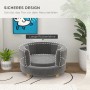 Graues PawHut Hundesofa aus Polyester mit Schaumstoff, gemütliche Hundecouch mit Rückenlehne.