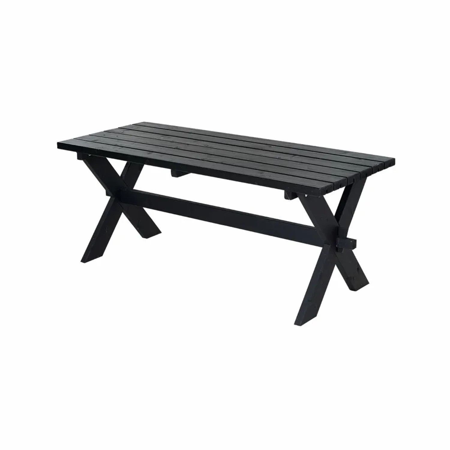 PLUS Gartentisch 177 cm Druckimprägniert Farbgrundiert Schwarz aus Kiefer/Fichte FSC MIX 70 %