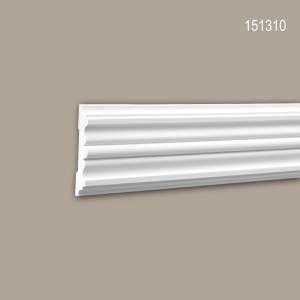 Weiße PROFHOME Wand- und Friesleiste (16 Stk. / 32 m) für Paneel-Zubehör.