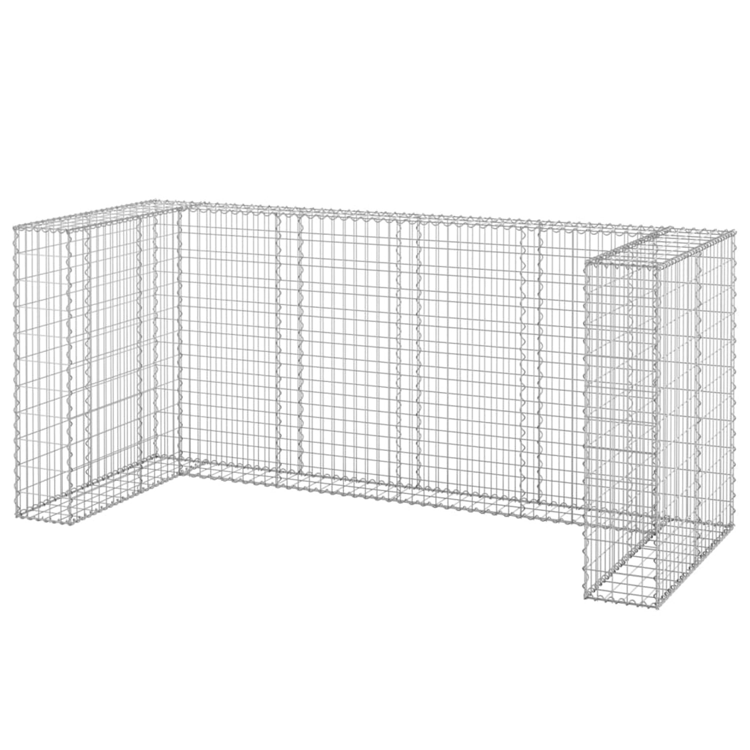 VidaXL Gabionenwand für Mülltonnen Verzinkter Stahl 254x100x110 cm