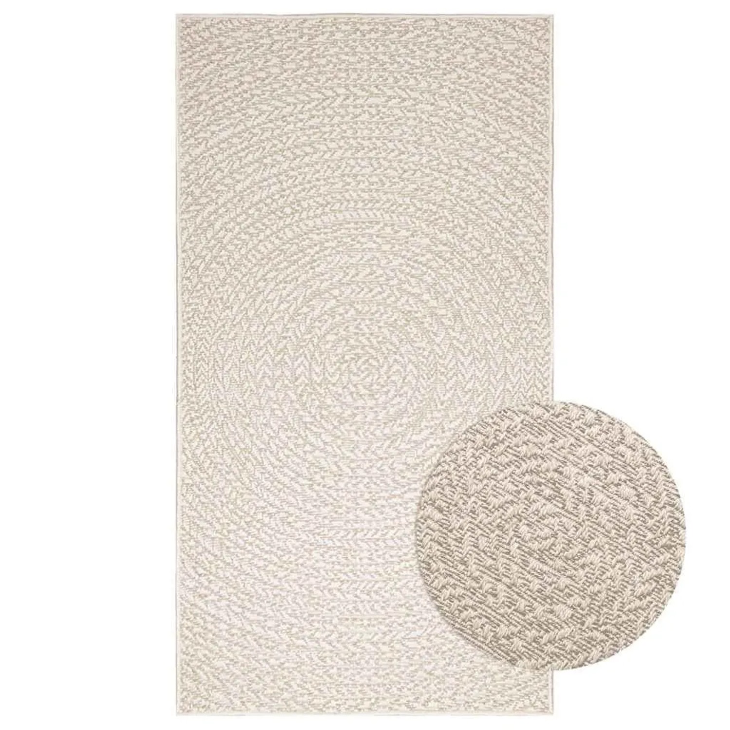 vidaXL Teppich ZIZUR Creme 80x150 cm Jute-Optik Indoor und Outdoor 4010372 günstig online kaufen