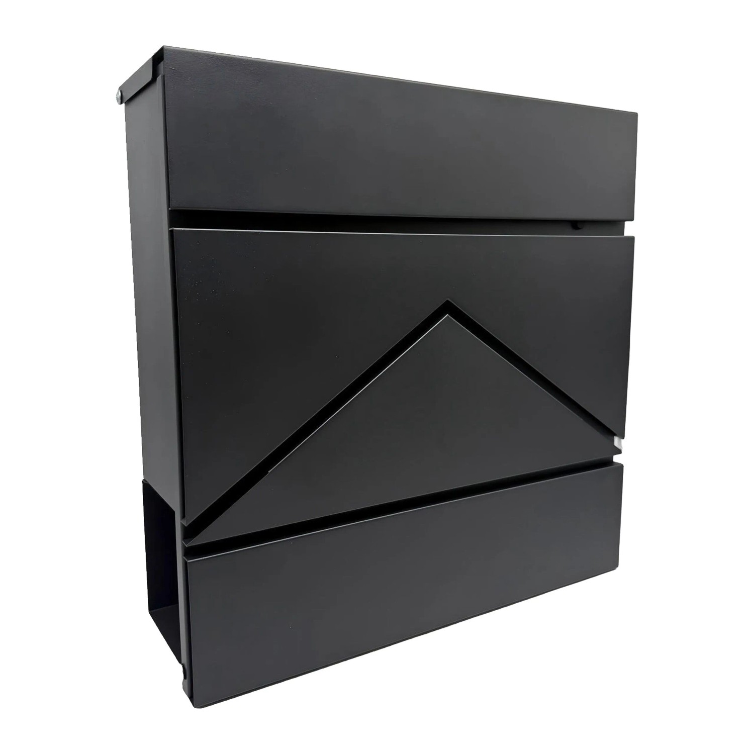 Relaxdays Wandbriefkasten Metall Schwarz mit Zeitungsfach Abschließbar 37 cm x 37 cm x 11 cm 3,5 kg