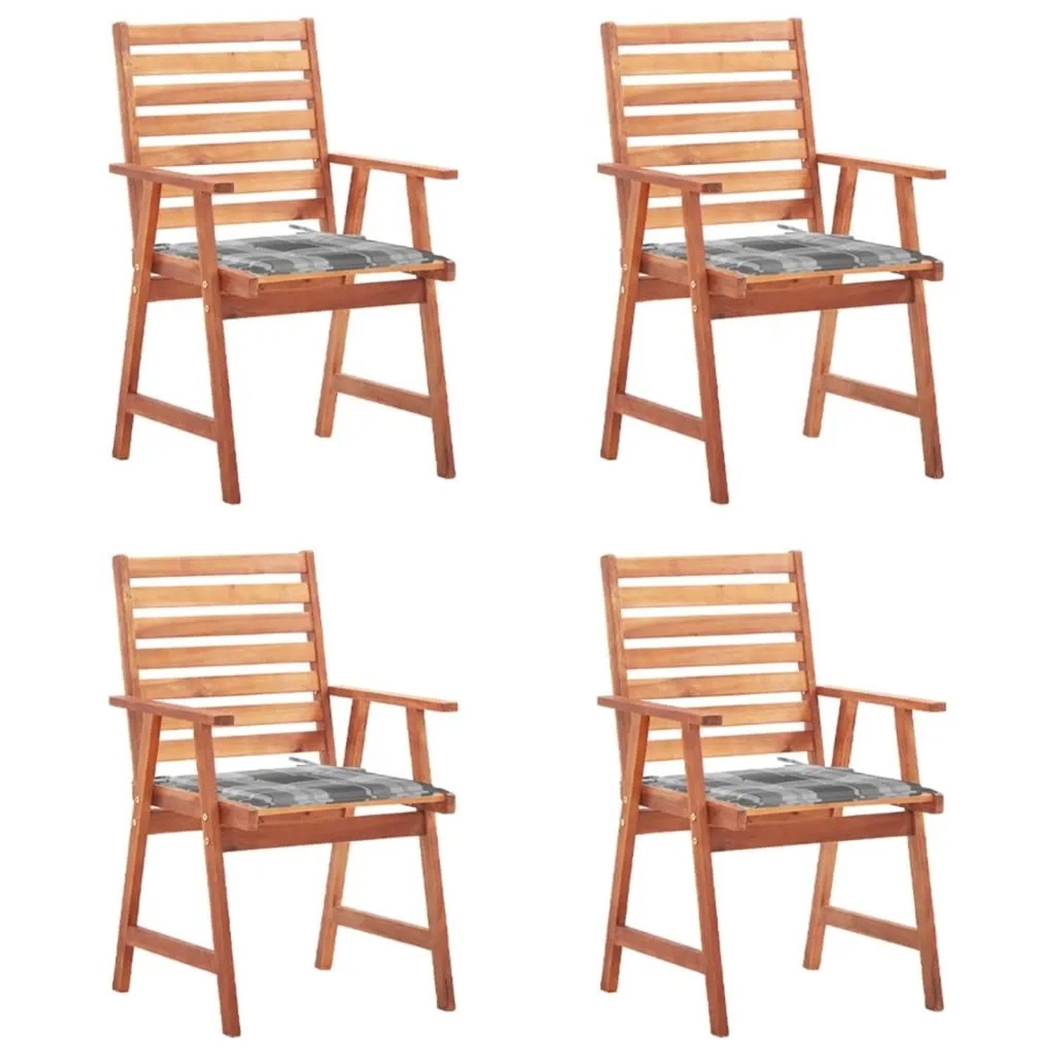 vidaXL Garten-Essstühle 4 Stk mit Kissen Massivholz Akazie 3078334