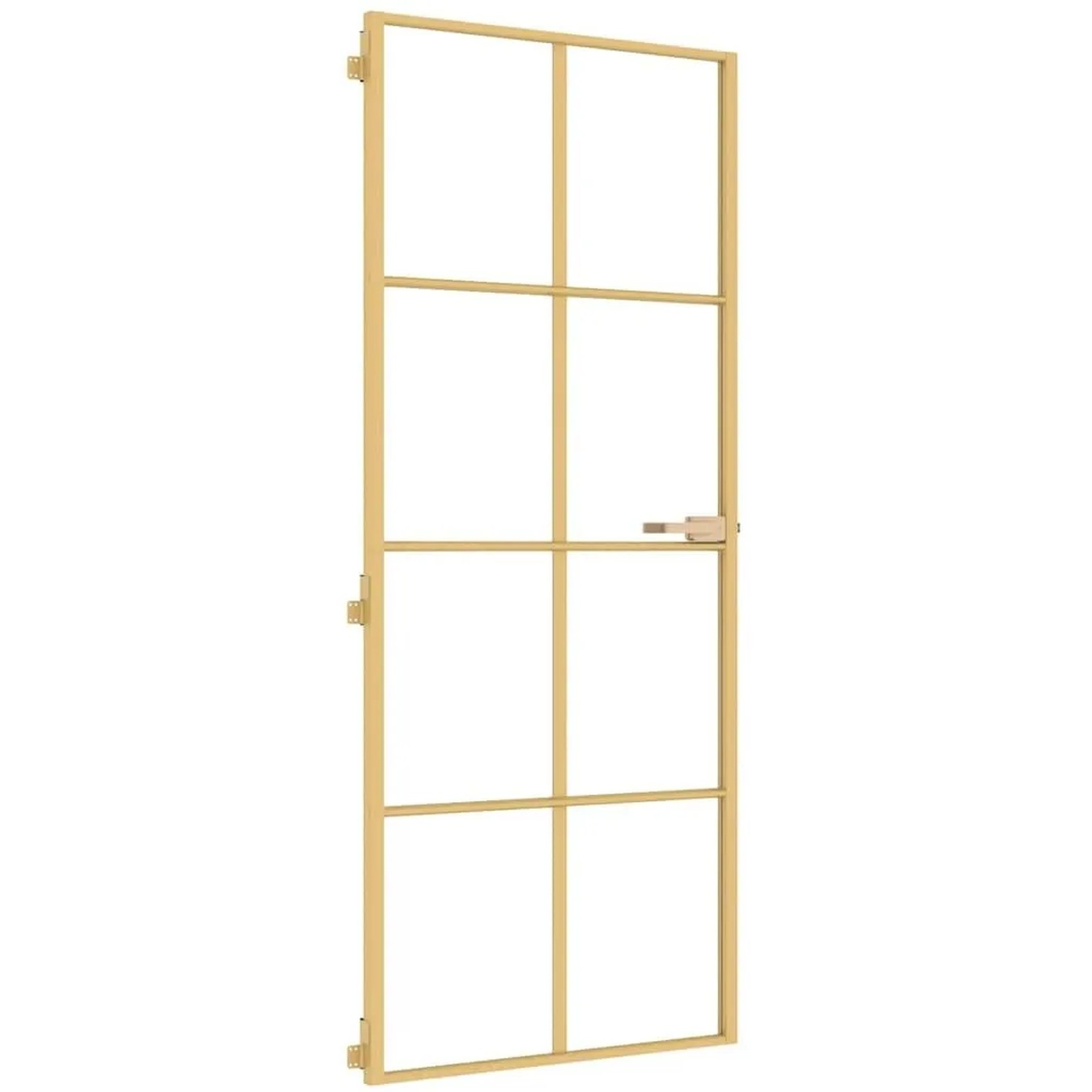 vidaXL Innentür Schlank Golden 83x201,5 cm Hartglas und Aluminium 155141